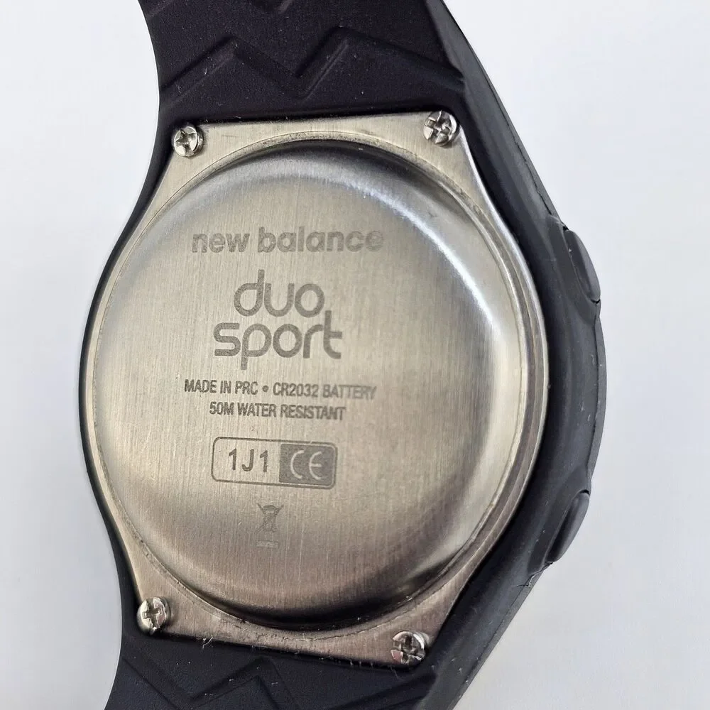 New Balance Duo Sport Men's Digital Watch 40MM Black Plastic Bands New‎ Battery